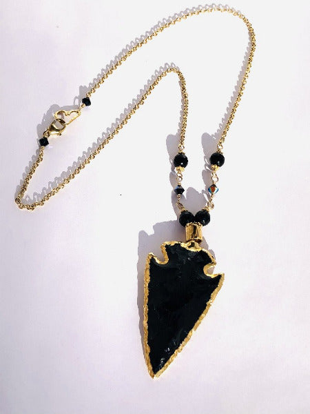Black arrowhead necklace sales
