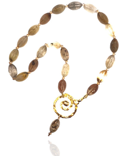 Rutilated Quartz & Spiral Necklace