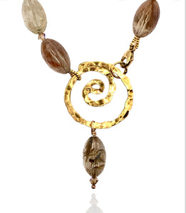 Rutilated Quartz & Spiral Necklace