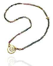 Tiny Tourmaline & Mini Golden Spiral Necklace