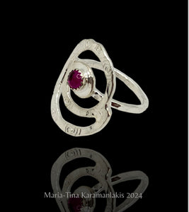 Spiral of Life with Ruby Ring