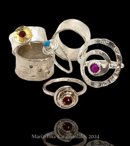 Spiral of Life with Ruby Ring