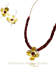 Garnet Mini Blossom Earrings