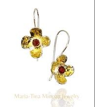 Garnet Mini Blossom Earrings