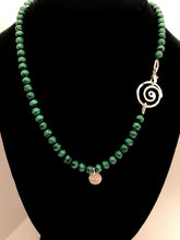 Malachite & Sterling Silver Spiral Necklace