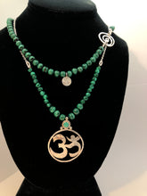 Malachite & Sterling Silver Om Necklace