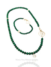 Malachite & Sterling Silver Spiral Necklace