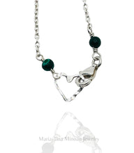 Malachite & Sterling Silver Om Necklace