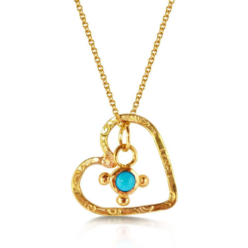 Gold Mini Stellar & Open Floating Heart Necklace