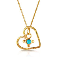 Gold Mini Stellar Pendant & Open Floating Heart Necklace