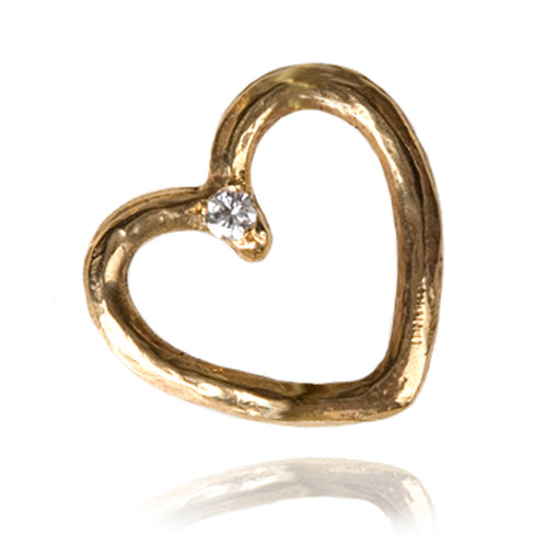 Open Floating Heart Diamond Pendant