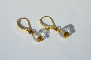 Crystal and 22k Gold Earrings