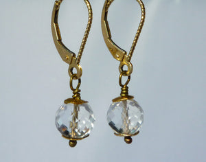 Crystal and 22k Gold Earrings