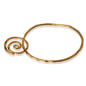 Golden Life Spiral Bangle in 24k gold vermeil