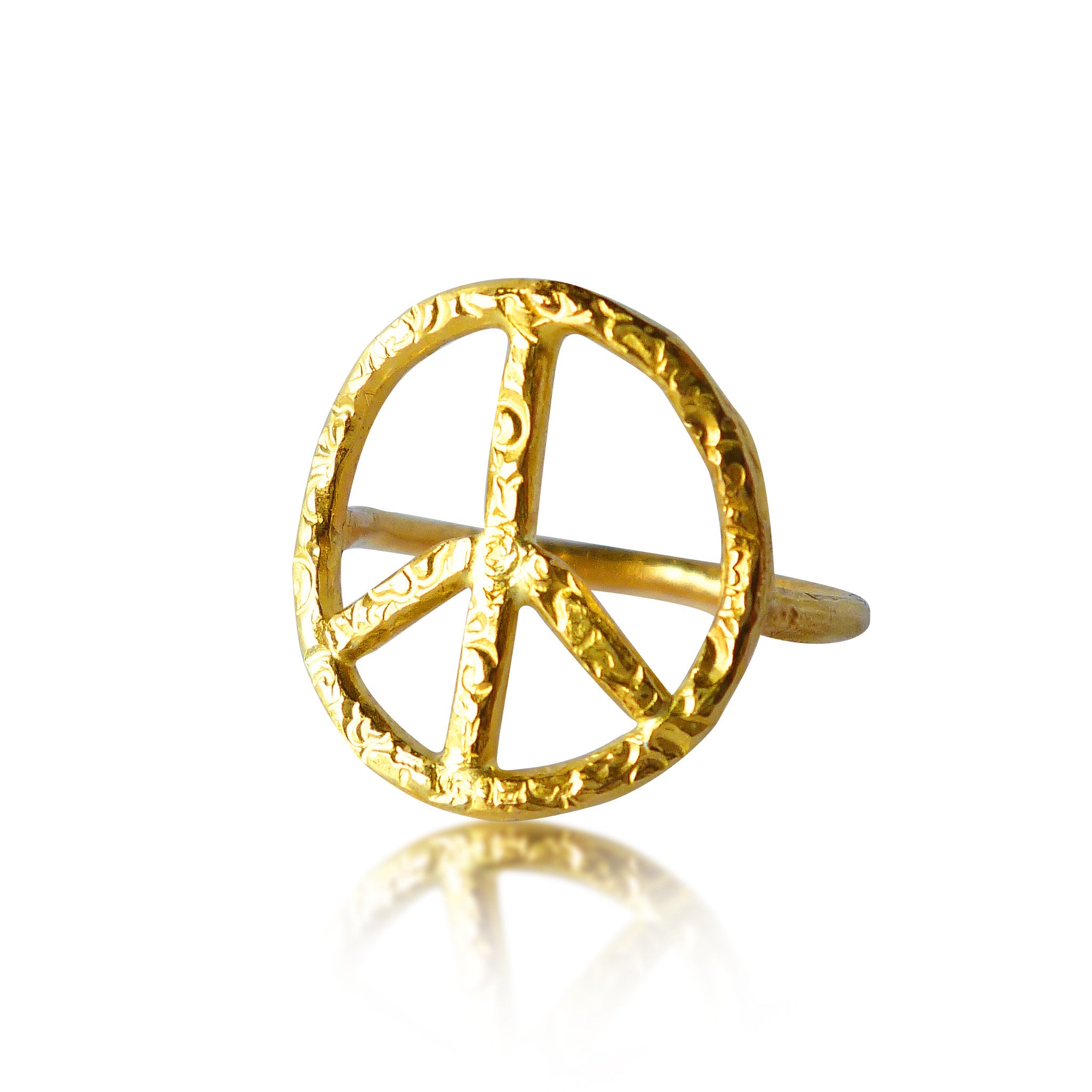 Ti Sento Gilded Peace Sign Ring - Ti Sento - Fallers.com - Fallers Irish  Jewelry
