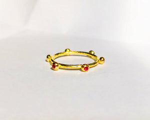 Prayer ring in 22k Gold and Pink Sapphires