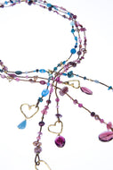 Pink Tourmaline & Turquoise Lariats