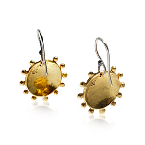 Golden Gilded Athena's Shield Earrings