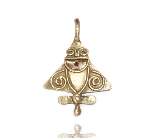 Ancient Alien Pendant with Ruby