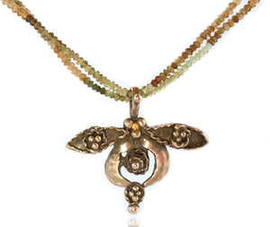 Ancient Bronze Minoan Queen Bee with Honey Sapphire