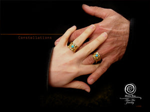 "Constellations" Wedding Ring Set