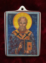 St. Nicholas the Miracleworker - Porcelain Icon/Ornament