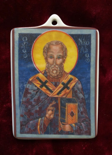 St. Nicholas the Miracleworker - Porcelain Icon/Ornament