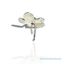 Minoan Mini Blossom Single Post Earring with Rhodolite garnet