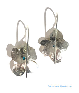 Minoan Blossom Earrings Medium with Turquoise