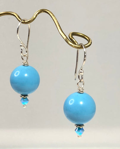 Turquoise Gumball Dangle Earrings