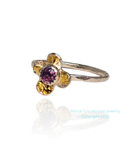 Mini Spring Flower Ring with Rose-cut Amethyst