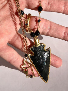 Black Obsidian Arrowhead Necklace