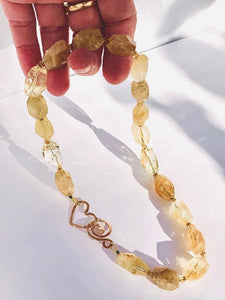 Chunky Faceted Citrine Necklace