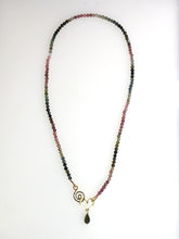 Watermelon Tourmaline & 22k Gold Necklace
