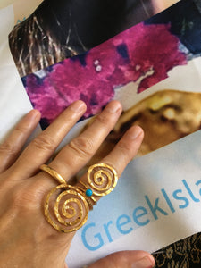 Double Spiral Goddess Ring