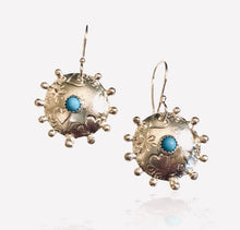 Athena's Shield Earrings in Sterling Silver & Turquoise