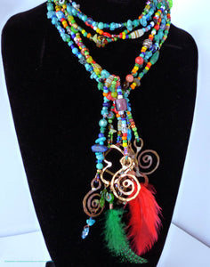 Love Bead Lariat in Red