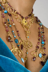 Pink Tourmaline & Turquoise Lariats