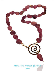 "Raspberry" Raw Ruby Necklace