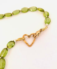 Golden Fig Leaf & Peridot Necklace