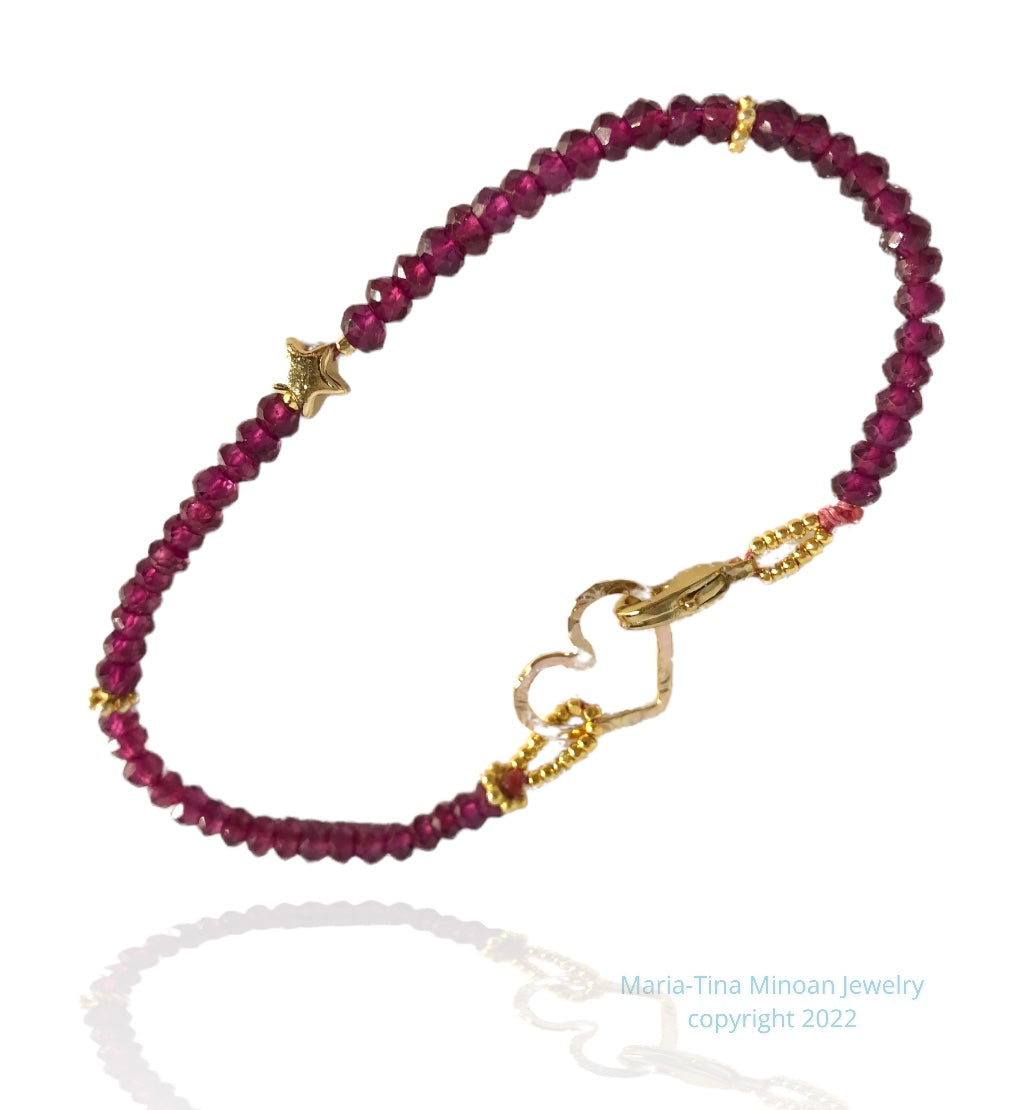 Garnet Love & Prayer Bracelet
