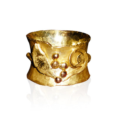 Olive Seeds & Leaves Ring