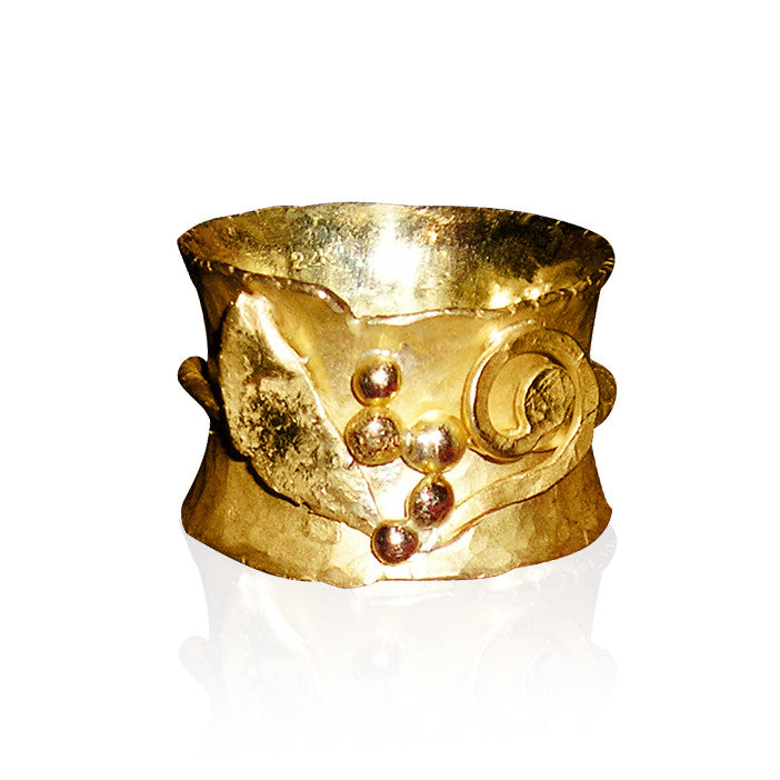 Olive Seeds & Leaves Ring