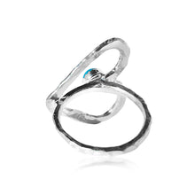 Open Heart Ring with Sleeping Beauty Turquoise