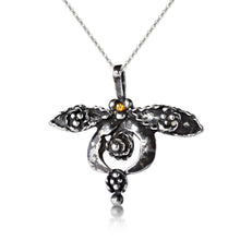 sterling Minoan Queen Bee with honey Sapphire