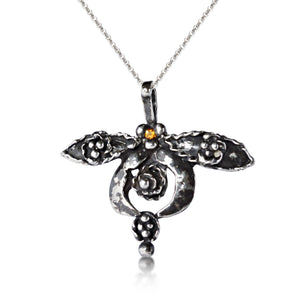 sterling Minoan Queen Bee with honey Sapphire
