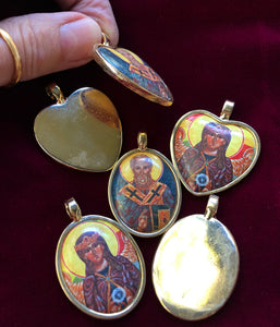 St.Sophia & St.Nicholas Porcelain Pendants